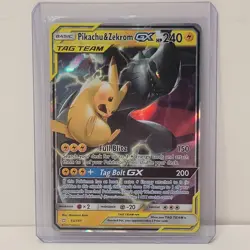 Pikachu & Zekrom GX 33/181 Sm-Team Up Holo Tag Team Pokemon Card - Image 1