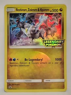 Reshiram Zekrom & Kyurem Legendary Pokemon JUMBO Oversized PROMO Card Holo Foil - Image 1