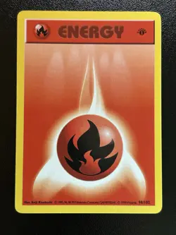 FIRE ENERGY Pokemon Card WOTC 1st Edition Base Set Shadowless 98/102 NM (A) - Image 1