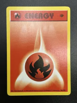 FIRE ENERGY Pokemon Card WOTC 1st Edition Base Set Shadowless 98/102 NM (A) - Image 2