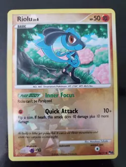 Riolu 16/17 Cracked Ice Reverse Holo Pokemon TCG POP Series 8 Card Very LP - Image 1