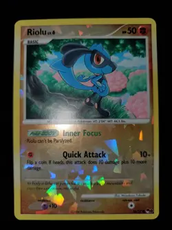 Riolu 16/17 Cracked Ice Reverse Holo Pokemon TCG POP Series 8 Card Very LP - Image 2
