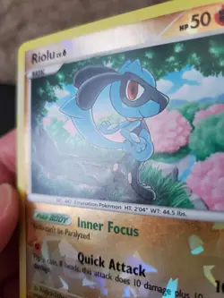 Riolu 16/17 Cracked Ice Reverse Holo Pokemon TCG POP Series 8 Card Very LP - Image 5