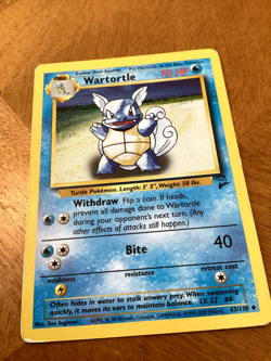 Wartortle 63/130 Pokemon Base Set 2 Played Single Card TCG - Image 1