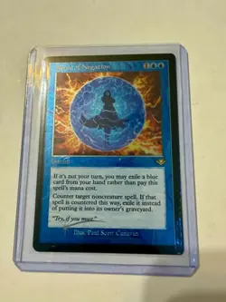 Force of Negation Etched Foil Modern Horizons LP MTG Magic the Gathering - Image 1