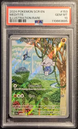 ⭐PSA 10 Meditite 153/142 ⭐Illustration Rare Stellar Crown GEM MINT Pokemon TCG - Image 1