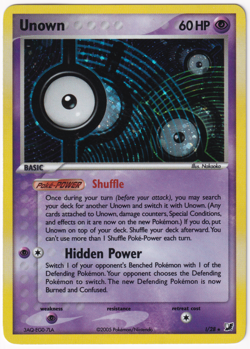 Unown I I/28 EX Unseen Forces Holo 2005 Pokemon TCG Card LP - Image 1