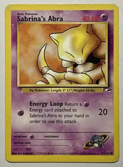 Sabrina’s Abra 91/137 (HP) Unlimited Common Gym Heroes 2000 WOTC Pokemon Card - Image 1
