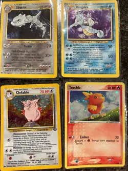 Pokemon TCG Vintage DAMAGED Holo Card Lot of 9 - WOTC Neo Fossil Jungle - Image 3