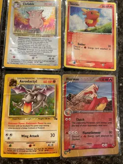 Pokemon TCG Vintage DAMAGED Holo Card Lot of 9 - WOTC Neo Fossil Jungle - Image 4