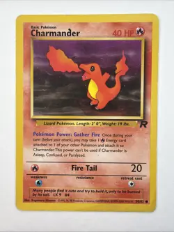 Charmander 50/82 MP Common Team Rocket Pokemon Vintage - Image 1