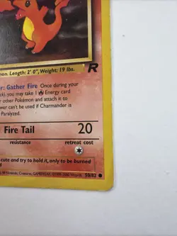 Charmander 50/82 MP Common Team Rocket Pokemon Vintage - Image 4