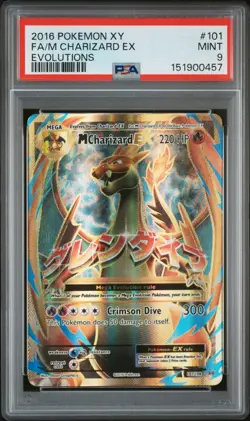2016 POKEMON XY EVOLUTIONS #101 FULL ART/M CHARIZARD EX PSA 9 - Image 1