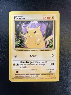 Pokemon TCG Pikachu Base Set 58/102 Regular 4th Print 1999/2000 Common WOTC LP+ - Image 1