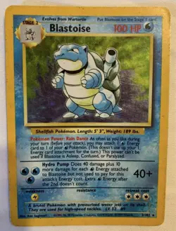 Blastoise Holographic Pokemon Card Fermi Bubbles Grading F+ - Image 1