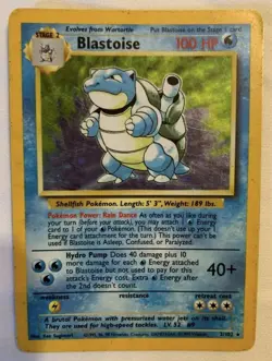 Blastoise Holographic Pokemon Card Fermi Bubbles Grading F+ - Image 2