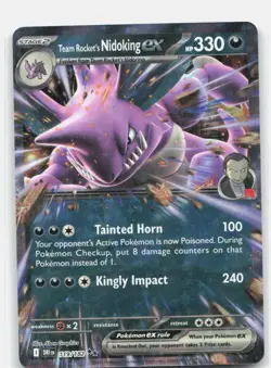 Team Rocket's Nidoking ex 119/182 Double Rare Destined Rivals Pokemon Near Mint - Image 1
