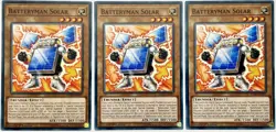 3 x FLOD-EN027 Batteryman Solar - Common 1st Edition Near Mint YuGiOh Cards - Image 1
