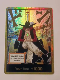 OP14 Gold DON!! Card Hawk Eye Mihawk The Azure Seas Seven One Piece CCG ENGLISH - Image 1