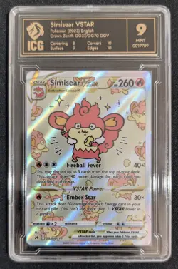 ICG 9 Simisear VSTAR Crown Zenith Holo GG37/GG70 Pokemon Card Graded 2023 PSA - Image 1