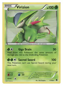 Virizion 17/98 Holo Rare Emerging Powers Pokemon Lightly Played - Image 1
