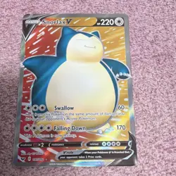 Pokemon Snorlax V Full Art Holo Ultra Rare 220 HP Sword & Shield 197/202 English - Image 1