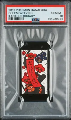 2013 POKEMON HANAFUDA KANTO FEBRUARY GOLEM/WEEZING PSA 10 - Image 1