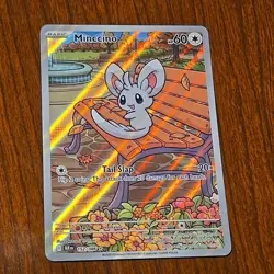Pokemon TCG Minccino 152/086 Black Bolt Holo Illustration Rare NM - Image 1
