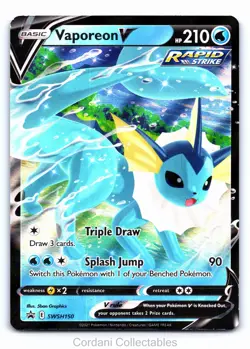 Vaporeon V SWSH150 - SWSH Black Star Promo - Pokemon Card - Near Mint - Image 1