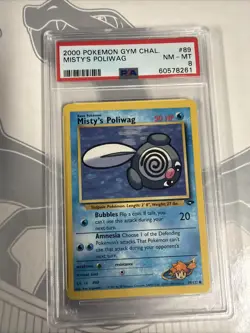 PSA 8 Misty's Poliwag 89/132 Pokemon Gym Challenge - Image 1