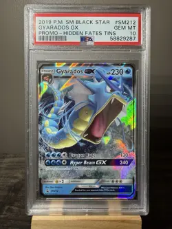 PSA 10 GEM MT Pokemon GYARADOS GX SM212 Hidden Fates Sun & Moon BLACK STAR PROMO - Image 1
