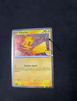 Pikachu (Stamped Pokemon Day 2026) 051/162 Cosmos Holo (Swirl Top Right) - NM - Image 1
