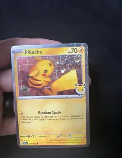Pikachu (Stamped Pokemon Day 2026) 051/162 Cosmos Holo (Swirl Top Right) - NM - Image 4