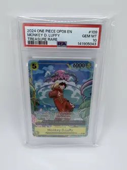 Namco One Piece Monkey.D.Luffy Two Legends Treasure Rare Foil OP07-109 PSA 10 - Image 1