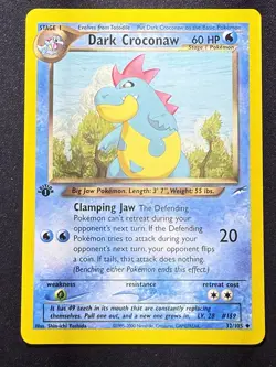 Pokemon Card - Dark Croconaw Neo Destiny 32/105 Uncommon 1st Edition - Image 1