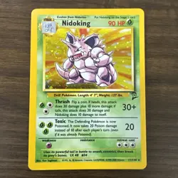 Nidoking Pokemon Card - Base Set 2 - Holo swirl Rare - NM Excellent Condition - Image 1