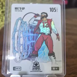 Bo Jackson Battle Arena Mic'd Up First Edition Ice blizzard Card BLBF-217 105 pw - Image 1