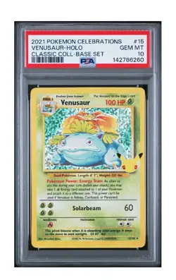 PSA 10 Gem Mint 💎 2021 POKEMON CELEBRATIONS CLASSIC COLLECTION VENUSAUR-HOLO 15 - Image 1