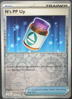 N's PP Up 153/159 Reverse Holo Journey Together JTG NM/M Pokemon TCG - Image 1