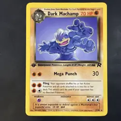 Pokemon TCG Dark Machamp 27/105 WotC Team Rocket Set Non-Holo Card 2000 - Image 1