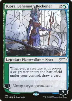 Kiora Behemoth Beckoner Stained Glass -Foil Light Play MTG Secret Lair - Image 1