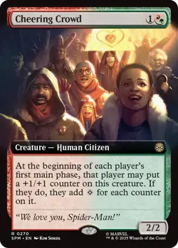 Cheering Crowd (Extended Art) - FOIL - Marvel's Spider-Man - MTG - Image 1