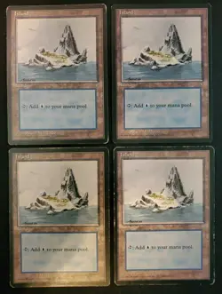 4x Ice Age #335 Island Mixed Condition Basic Land Mana Magic MTG Blue Lot - Image 1