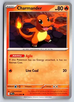 CHARMANDER 011/094 COMMON PHANTASMAL FLAMES POKEMON NM - Image 1