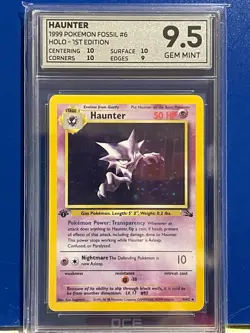 HAUNTER 6/62 1st Ed Holo Fossil Pokemon Card 1999 tcg wotc OCE GEM MINT 9.5 - Image 1
