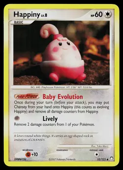 Pokemon Card - Happiny Mysterious Treasures 52/123 Uncommon - Image 1