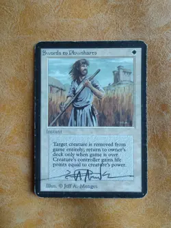 Alpha Swords to Plowshares - Artist Signed - Heavily Played - MTG - Magic - Image 1