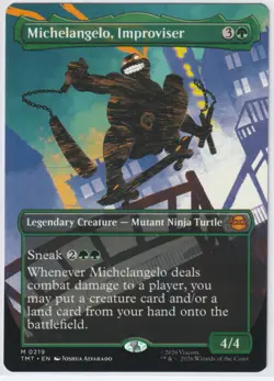 Michelangelo, Improviser (Borderless) 219 TMNT Magic: The Gathering M NM - Image 1