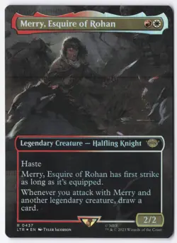 Merry, Esquire of Rohan (Borderless) Foil R Universes Beyond: The Lord of the Ri - Image 1