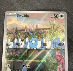 Swablu 213/182 SV04: Paradox Rift Illustration Rare Full Art Holo Pokemon TCG - Image 3